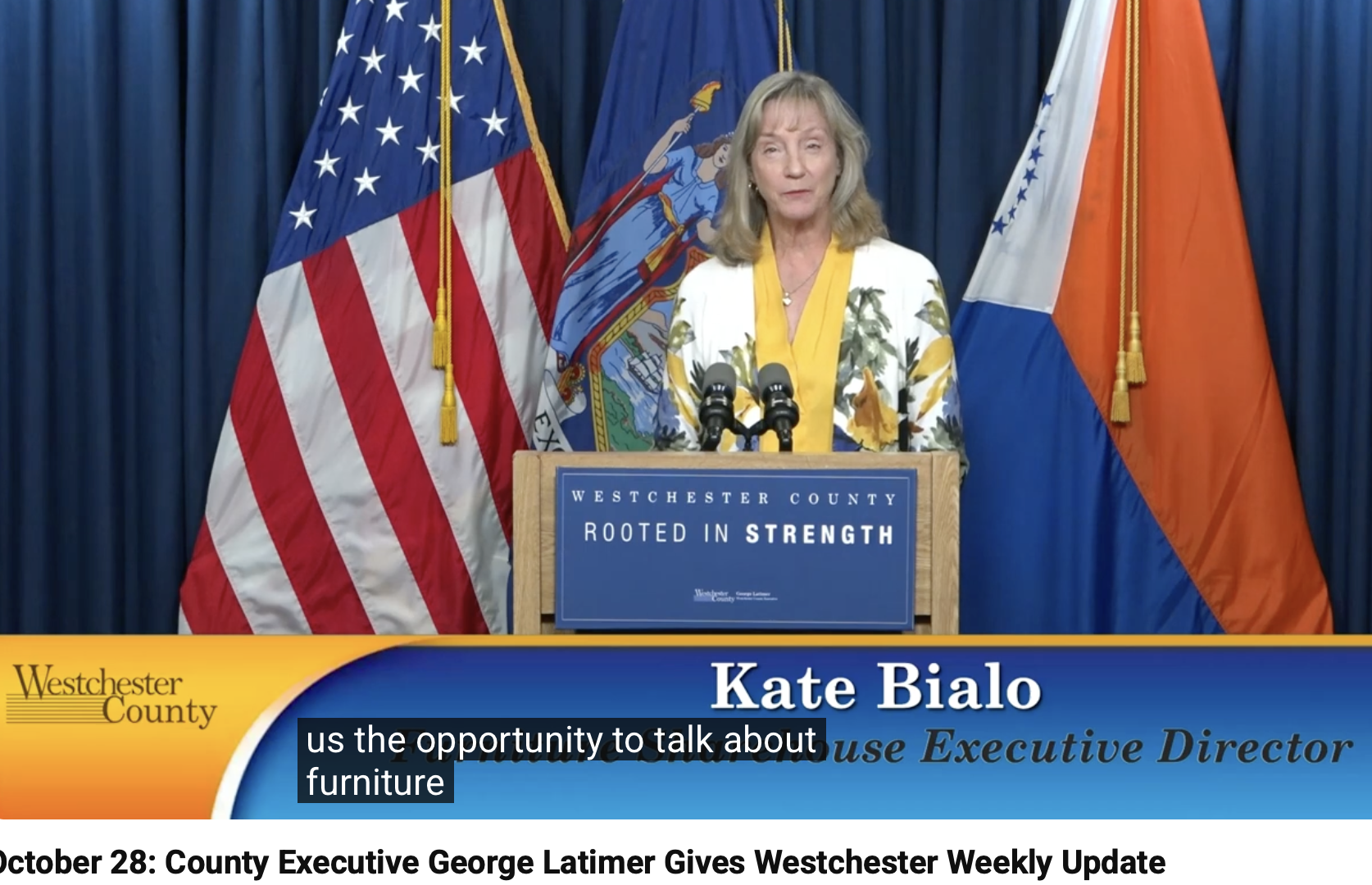 County Executive George Latimer Weekly Briefing Features Remarks from Furniture Sharehouse Executive Director
